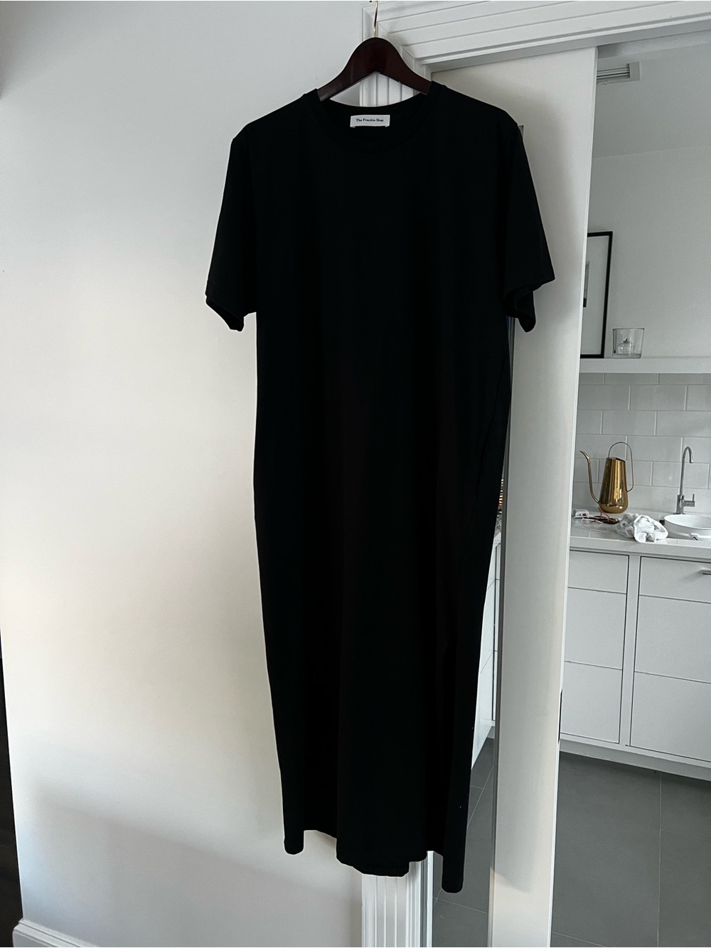 The Frankie Shop Black Cotton TShirt Maxi Dress OS
